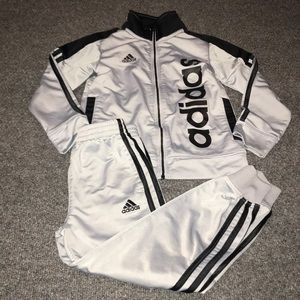 Grey and black adidas tracksuit